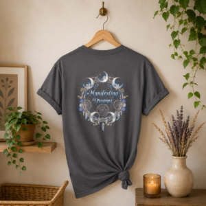 MANIFESTING DREAMS T-SHIRT (BACK DESIGN) | Moon Phase Dreamcatcher Shirt (Back design) | Spiritual Graphic Tee | Celestial Boho Shirt | Unisex T-Shirt | Positive Energy Tee | T-Shirt for Women & Men...