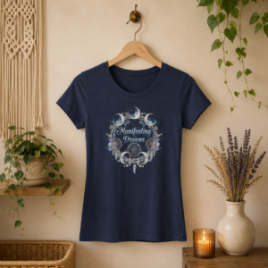 MANIFESTING DREAMS WOMEN'S FAVOURITE TEE | Spiritual Moon Phase Shirt | Celestial Dreamcatcher Graphic Tee | Women's Boho Manifestation Shirt | Spiritual Fashion | Positive Mindset Shirt | Gift For...