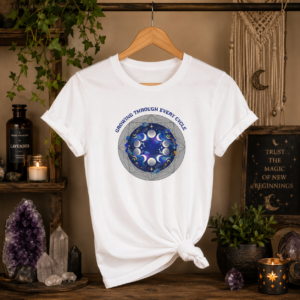 GROWING THROUGH EVERY CYCLE WOMEN'S FAVOURITE TEE | Moon Phase Shirt for Women | Celestial Graphic Tee | Spiritual Gift | Witchy Moon Shirt
