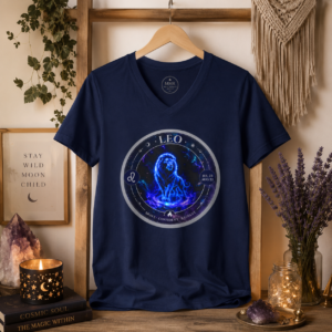 LEO Astro Alignment Zodiac V-Neck Shirt | Bella + Canvas 3005 Women's Astrology Tee | Celestial Zodiac Sign T-Shirt | Mystic Moon Root