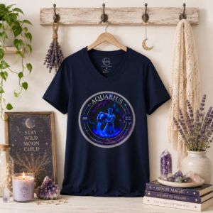 AQUARIUS Astro Alignment Zodiac V-Neck Shirt | Mystic Moon Root