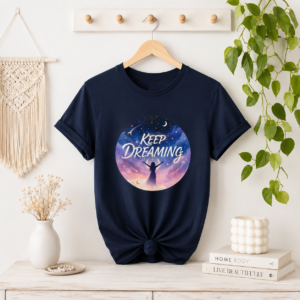 Keep Dreaming (FEMININE) Celestial T-Shirt | Inspirational Moon & Stars Tee | Mystic Moon Root