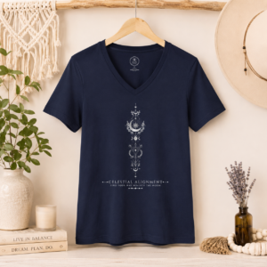 Celestial Alignment V-Neck T-Shirt | Moon Phase Celestial Tee