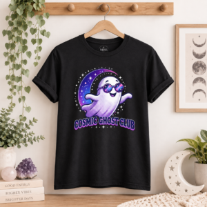 Cosmic Ghost Club T-Shirt, Cute Celestial Ghost Halloween Tee