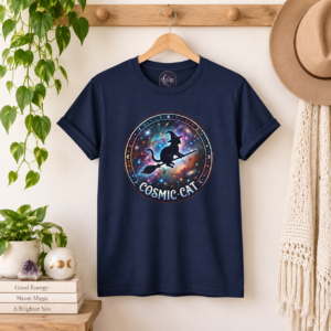 Cosmic Cat T-Shirt | Celestial Witchy Cat Graphic Tee